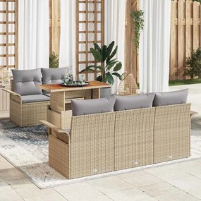vidaXL Σετ Καναπέ Κήπου 6 pcs μπεζ και ανοιχτό γκρι 100 x 55 x 73 εκ