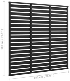 vidaXL Πάνελ Περίφραξης Μαύρο 180 x 180 εκ. από WPC