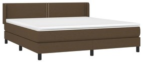 VidaXL Κρεβάτι Boxspring με Στρώμα Σκούρο Καφέ 180x200 εκ Υφασμάτινο