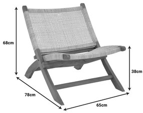 Καρέκλα Jerenze φυσικό teak ξύλο-rattan 65x78x68εκ