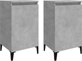vidaXL Κομοδίνα 2 τεμ. Γκρι Σκυροδέματος 40x35x70 εκ. Επεξεργ. Ξύλο