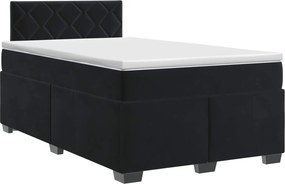 vidaXL Κρεβάτι box spring με στρώμα Μαύρο 120 x 200 cm Βελούδο
