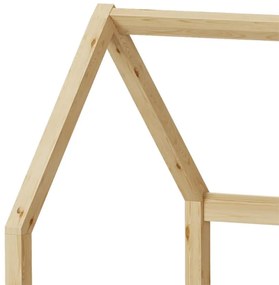Κρεβάτι παιδικό Bambie τύπου Montessori με κιγκλίδωμα ξύλο πεύκου φυσικό 70x140 εκ. 70x140x126 εκ.