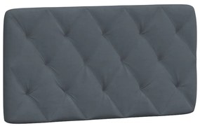 vidaXL Κρεβάτι με Στρώμα Σκούρο Γκρι 100x200 εκ. Βελούδινο