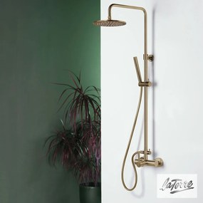 La Torre Tech Ρυθμιζόμενη Στήλη Ντουζ με Μπαταρία Bronze Brushed 83-144cm