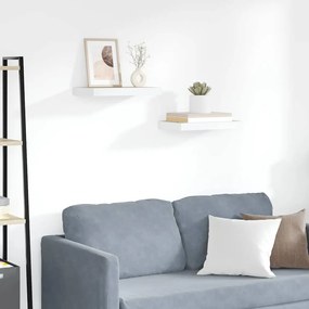 vidaXL Ράφια Τοίχου 2 τεμ. Δρυς/Άσπρο 50x23,5x3,8 εκ. MDF