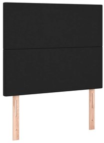 Κρεβάτι Boxspring με Στρώμα &amp; LED Μαύρο 90x200 εκ. Συνθ. Δέρμα - Μαύρο