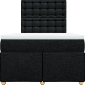 vidaXL Κρεβάτι Boxspring με Στρώμα Μαύρο 120x200 εκ. Υφασμάτινο