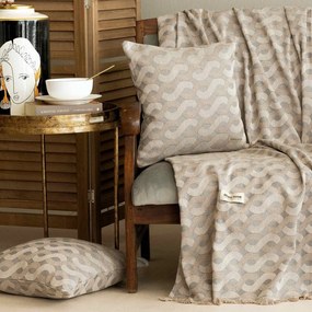 Ριχτάρι Pinovo Beige-Grey Aslanis Home Πολυθρόνα 180x180cm Cotton-Polyester