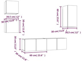 vidaXL Σετ Επίπλων Τηλεόρασης 5 Τεμ. Γκρι Sonoma Επεξεργασμένο Ξύλο