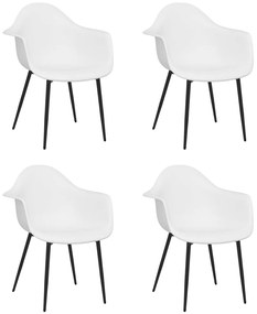 vidaXL Καρέκλες Τραπεζαρίας 4 τεμ. Λευκές από Πολυπροπυλένιο