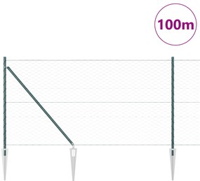 vidaXL Πράσινος Εξαγωνικός Φράχτης 1x100 μ Σίδηρος