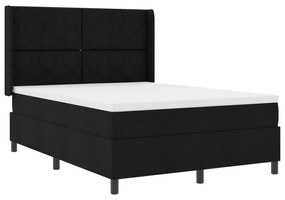 vidaXL Κρεβάτι με Στρώμα Μαύρο 160x200 cm Ύφασμα