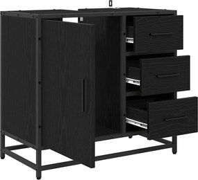 vidaXL Ντουλάπι Μπάνιου Μαύρη Οξυά 65 x 33 x 60 εκ Επεξεργασμένο ξύλο