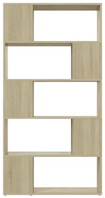 vidaXL Βιβλιοθήκη/Διαχωριστικό Χώρου Sonoma Δρυς 80x24x155 εκ. Μοριοσ.