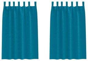 vidaXL Κουρτίνες με κουρτίνες 2 pcs Τιρκουάζ Πολυεστέρας