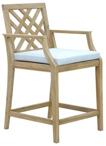 Intrahome Σκαμπό μπαρ Amalfi Intrahome μασίφ ξύλο ακακίας-μπεζ ύφασμα 59x63.5x104.9εκ | SKU: INTRAPA-339111151