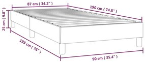 Πλαίσιο Κρεβατιού Boxspring Ροζ 90x190 εκ. Βελούδινο - Ροζ