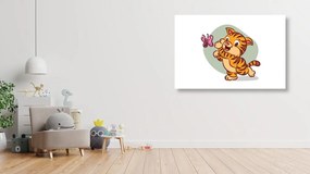Εικόνα ενός χαριτωμένου γατάκι με μια πεταλούδα - 120x80