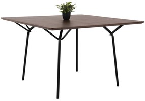 ΤΡΑΠΕΖΙ ΤΡΑΠΕΖΑΡΙΑΣ TRENK HM9614.02 MDF ΜΕ ΚΑΠΛΑΜΑ ΔΡΥΟΣ ΚΑΡΥΔΙ-ΜΑΥΡΟ ΜΕΤΑΛΛΟ 120x120x75Υεκ.