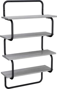 vidaXL Ράφι 4-επίπεδο Γκρι Sonoma 60 x 24,5 x 104 εκ
