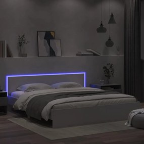 Πλαίσιο Κρεβατιού με Κεφαλάρι/LED Λευκό 180x200 εκ