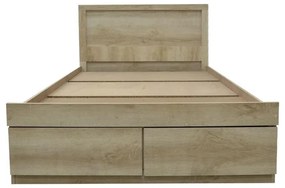 Κρεβάτι μονό Nalos με συρτάρι castillo-oak 100x200εκ 105x205x80 εκ.
