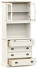 vidaXL Βιτρίνα VIGO Λευκή 80 x 40 x 176 εκ. από Μασίφ Ξύλο Πεύκου