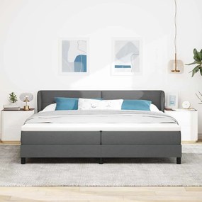 vidaXL Κρεβάτι box spring με στρώμα Σκούρο γκρι 200 x 200 cm ύφασμα