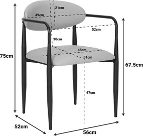 Πολυθρόνα Kalone pakoworld pu σε γκρι-μπεζ απόχρωση 56x55x78εκ