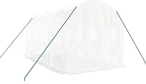vidaXL Θερμοκήπιο με Ατσάλινο Πλαίσιο Λευκό 8 μ² 4 x 2 x 2 μ.