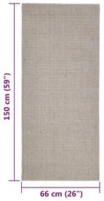Χαλί Χρώμα της Άμμου 66 x 150 εκ. από Φυσικό Σιζάλ - Κρεμ