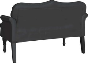 vidaXL Καναπές Chesterfield Μαύρο 120,5 x 65 x 75 εκ. Τεχνητό Δέρμα