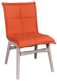 Ε7765,2 FOREX Καρέκλα White Wash, Ύφασμα Πορτοκαλί White Wash/Πορτοκαλί,  Ξύλο/Ύφασμα, , 2 Τεμάχια