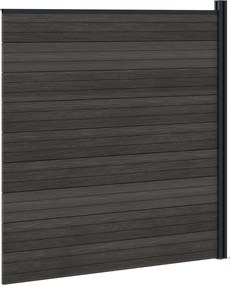 vidaXL Σετ Φράχτη 175 x 186 εκ WPC και Αλουμίνιο Μαύρο