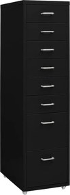 vidaXL Αρχειοθήκη Φορητή Μαύρη 28 x 41 x 109 εκ. Μεταλλική