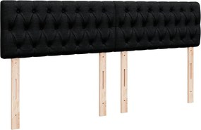 vidaXL Κρεβάτι Boxspring με Στρώμα Μαύρο 180x200 εκ. Υφασμάτινο