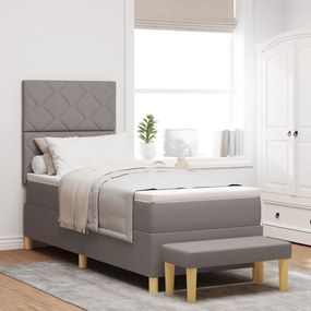 vidaXL Κρεβάτι με Ελατήρια και Στρώμα Ταπέ 80x200 cm Ύφασμα