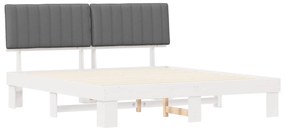 vidaXL Σκελετός Κρεβατιού με Επενδεδυμένο Κεφαλάρι Ανοιχτό γκρι