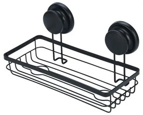 Estia Εταζέρα Με Βεντούζες Ίσια 26.5x11.3x5cm Μαύρη 02-23713