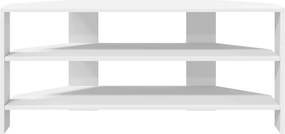 vidaXL ΓωνιακήΒάσηΤηλεόρασης Λευκό 102x40,5x45εκ Επεξεργασμένο ξύλο