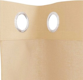 vidaXL Voile κουρτίνες με ροδέλες 2 τεμάχια Χρώμα Άμμου