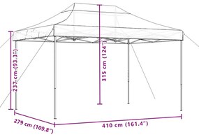 ΤΕΝΤΑ ΕΚΔΗΛΩΣΕΩΝ ΠΤΥΣΣΟΜΕΝΗ POP-UP ΚΑΦΕ 410X279X315 ΕΚ. 4005012