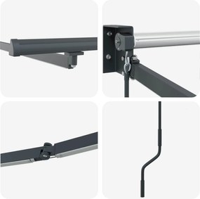 vidaXL Ηλεκτρικό Ανακλινόμενο Κάθισμα Ανθρακί 4 x 2 m Αλουμίνιο