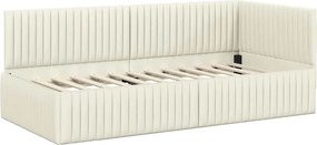 vidaXL Κρεβάτι Γωνίας Κρεμ 90 x 200 cm Βελούδο