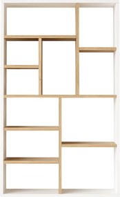 Βιβλιοθήκη Boteca 10θέσεων pakoworld σε φυσική-λευκή απόχρωση 75x22x123.6εκ