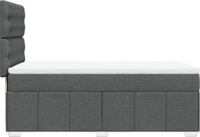 vidaXL Κρεβάτι Boxspring με Στρώμα Σκούρο Γκρι 90x190 εκ. Υφασμάτινο