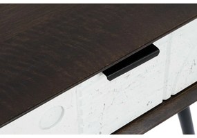 Κομοδίνο DKD Home Decor 45 x 38 x 50 cm Μαύρο Μέταλλο Λευκό Ξύλο από Μάνγκο Wengue