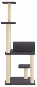 vidaXL Γατόδεντρο Σκούρο Γκρι 136 εκ. με Στύλους Ξυσίματος από Σιζάλ