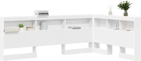 vidaXL Κεφαλάρι Αποθήκης με ράφι Λευκό 207,5 x 137,5 x 76,5 εκ